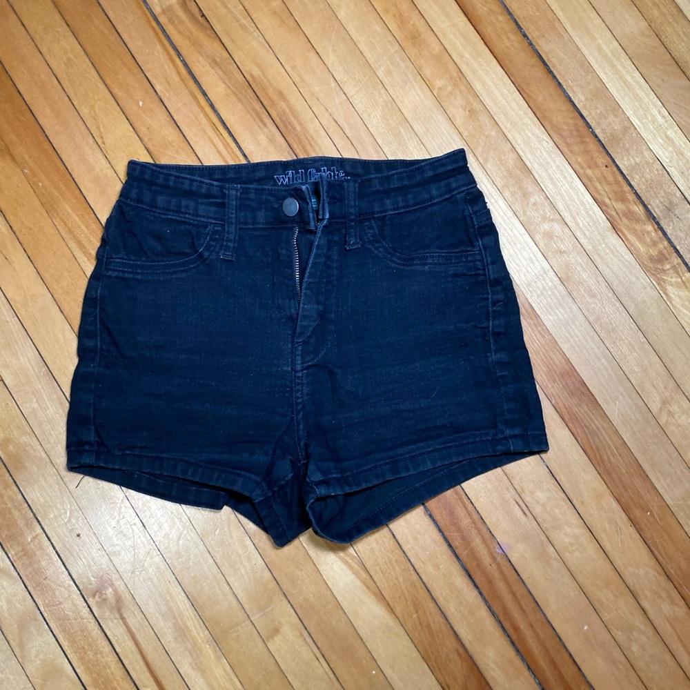 Wild Fable Black Jean Shorts High-Waisted Fitted